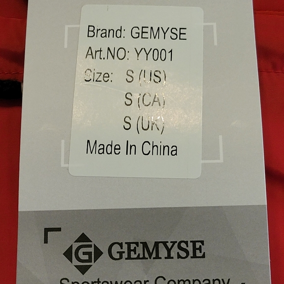 Gemyse Focus On Ski Men's Jacket Waterproof Windbreaker Hooded Small New - Picture 15 of 16